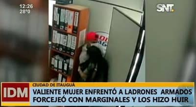 Mujer enfrenta a asaltantes en local de cobranzas de Itauguá