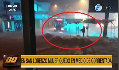 Mujer es atrapada por raudales en San Lorenzo