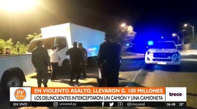 Asaltan camión cigarrillero y se llevan G. 100 millones