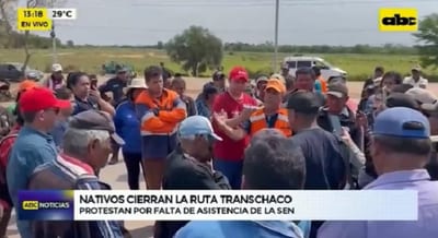 Nativos cierran ruta Transchaco y reclaman asistencia de la SEN