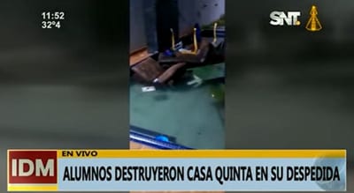 Estudiantes generaron destrozos en quinta durante despedida, según propietaria