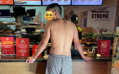 Queja por comensal con el torso desnudo genera revuelo en redes