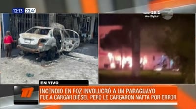Error en carga de vehículo de paraguayo genera incendio en Foz