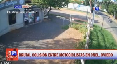 Choque entre motociclistas deja un herido con traumatismo de cráneo