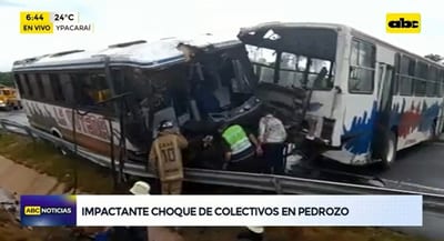 Choque entre buses en Pedrozo deja cinco heridos