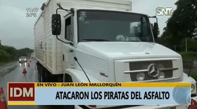 “Piratas del asfalto” se llevan G. 12 millones en asalto a camión