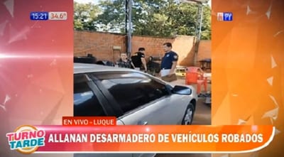 Allanan desarmadero de vehículos robados en Luque