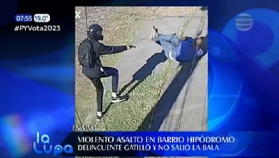 En violento asalto, víctima se salva de milagro al fallar el arma del delincuente