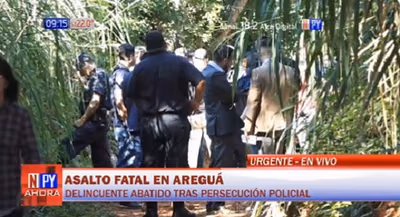 Sospechoso de asalto muere baleado por policías en Areguá