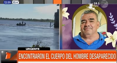 Hallan sin vida a hombre desaparecido en el río Paraguay en zona de Concepción