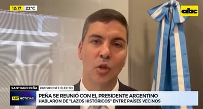 Santiago Peña y comitiva se reúnen con el presidente argentino Alberto Fernández