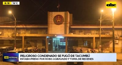 Peligroso reo condenado a 21 años de cárcel escapa de Tacumbú