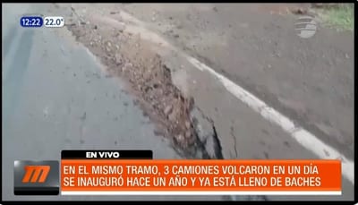 Reportan tres vuelcos de camiones en menos de 24 horas en Canindeyú