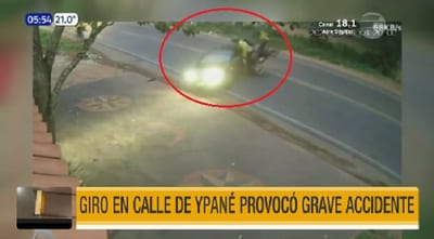 Giro imprudente provoca fuerte choque en Ypané