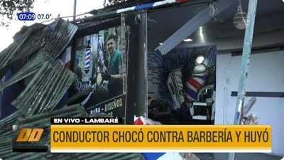 Lambaré: Conductor choca contra barbería y huye