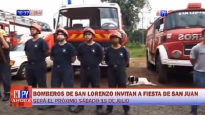 Bomberos de San Lorenzo invitan a fiesta de San Juan para compra de ambulancia