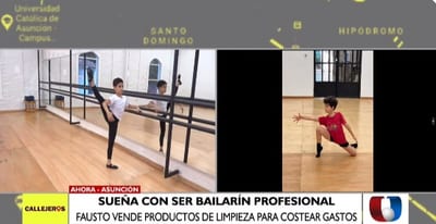 Niño bailarín vende productos de limpieza para costear gastos y ayudar a sus padres
