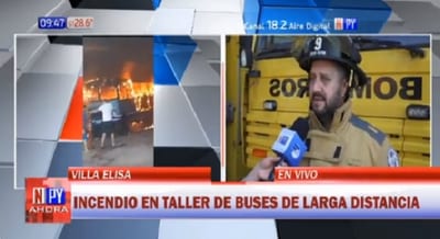 Controlan fuego en taller de buses de larga distancia