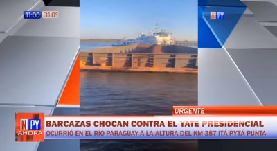 Reportan choque de barcazas contra yate presidencial