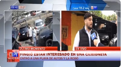 Banda criminal engaña y roba camioneta en playa de autos