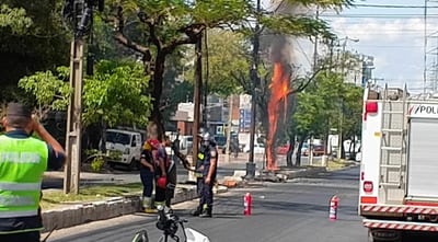 Incendio en avenida Artigas causa alarma y cierre vial