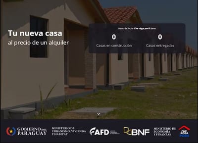 Programa Che Róga Porã: MUVH retiene información y Peña amplía fondos con dinero taiwanés