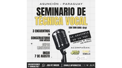 Tomi Gara lidera seminario de técnica vocal en Asunción: “La Anatomía de la Voz”