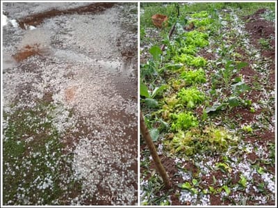 Fuerte temporal azota Itapúa: granizos, rayos y daños materiales