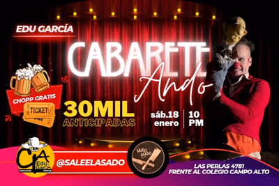 Edu García trae “CabareteAndo” a Sale el Asado Bar este sábado