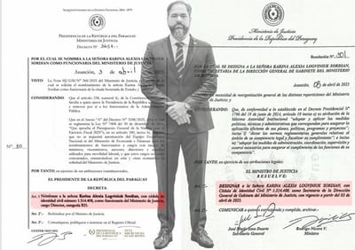 Designan a secretaria VIP sin título en el Ministerio de Justicia
