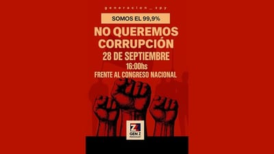 Jóvenes de la “Gen Z Paraguay” marchan contra la corrupción
