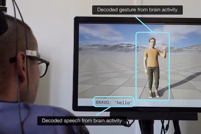 Implante cerebral permite hablar y gesticular con un avatar
