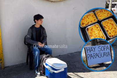 Joven vende sopa paraguaya en Salta para pagar sus estudios