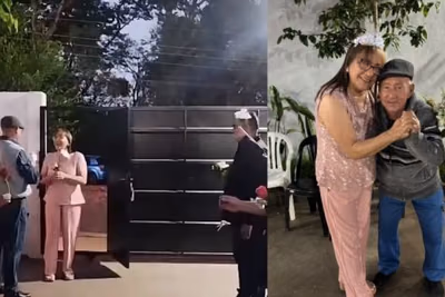 Cumplió su sueño a los 55 años: celebró sus 15 junto a su papá