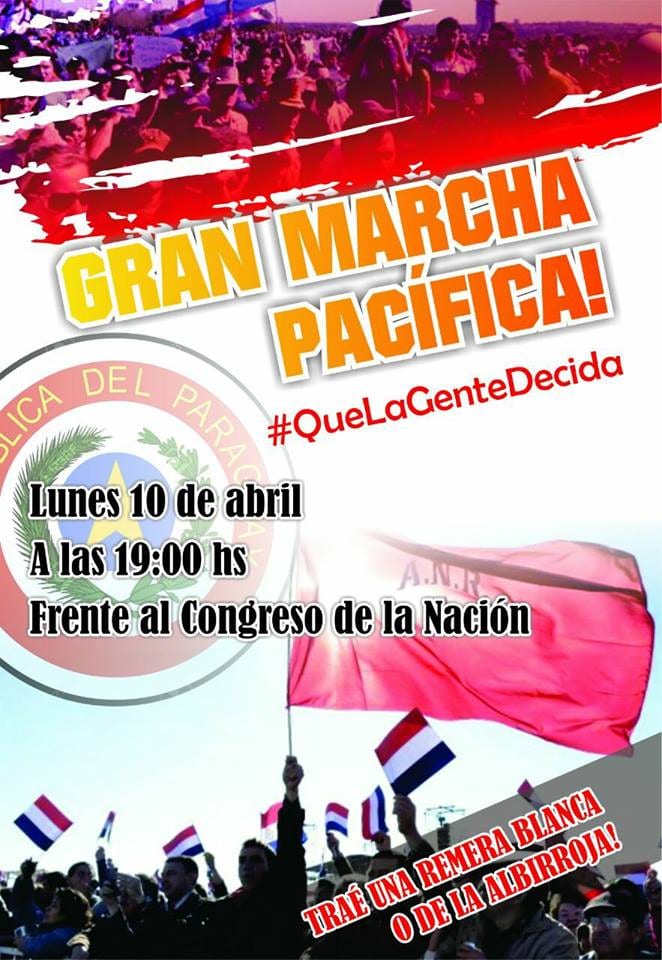 Cartismo convoca a manifestación pacífica