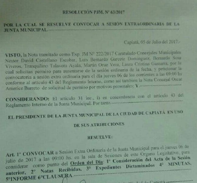 Concejales dejan de trabajar para saludar a Cartes por su cumpleaños