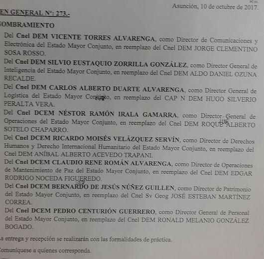 Realizan cambios en las Fuerzas Militares