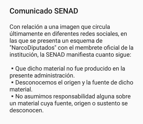 Senad “blanquea” a narcopolíticos