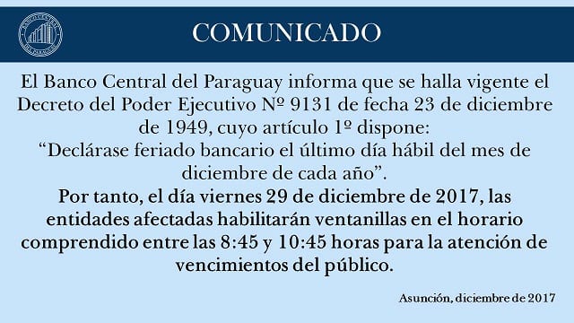 BCP advierte que este viernes es feriado bancario