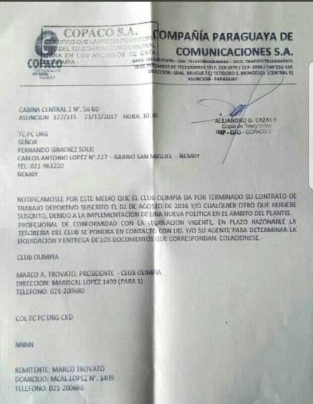 Olimpia: No dejan ingresar a la Villa a un jugador