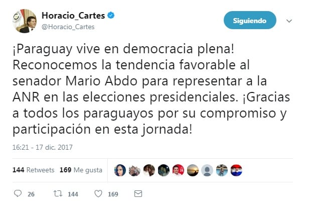 Cartes saluda a Marito, a regañadientes