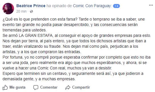 Artistas denuncian fraude de Comic Con Paraguay