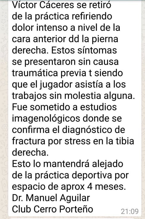 “Topo” se aleja de las canchas por varios meses