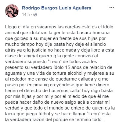 Esposa de Rodrigo Burgos: Conozcan “la lacra que juega fútbol”