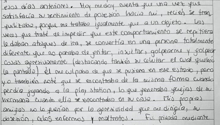 Revelador testimonio de joven que asesinó a su exnovio