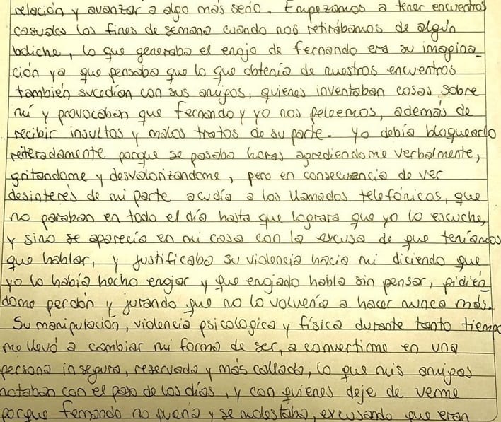 Revelador testimonio de joven que asesinó a su exnovio