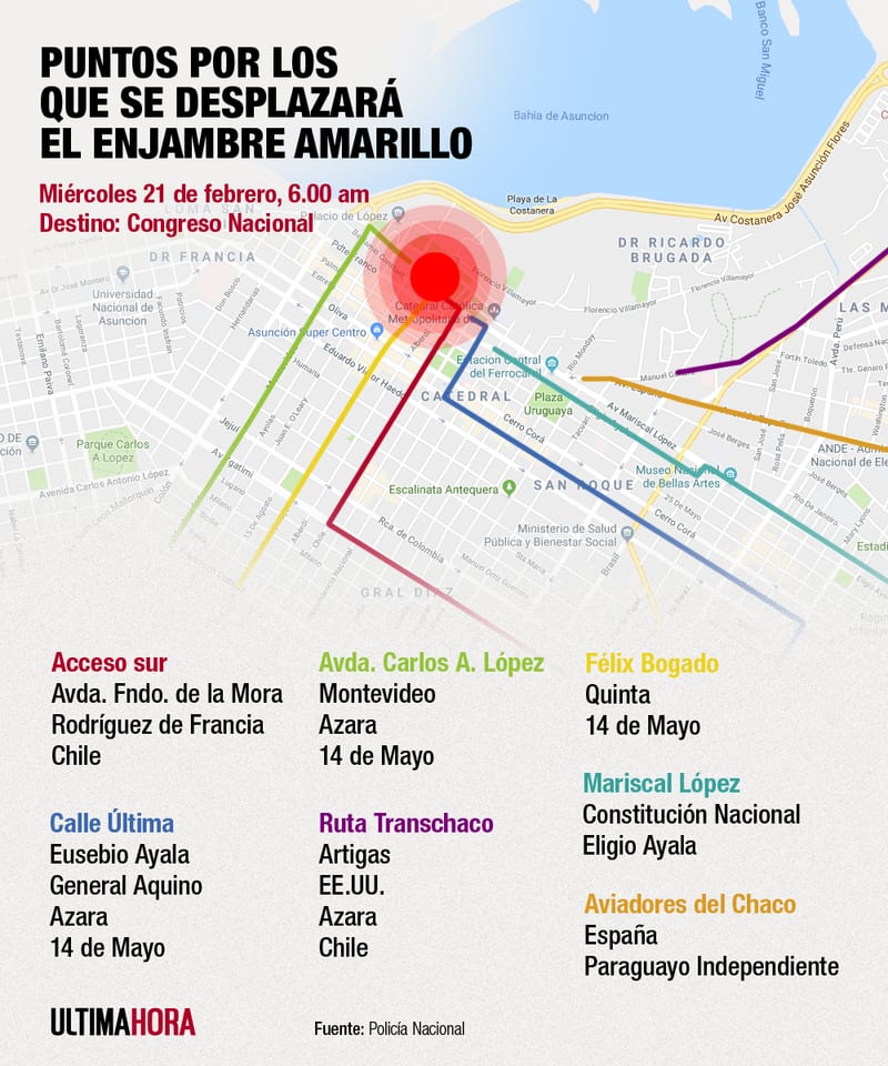 Así se desplazará en enjambre amarillo