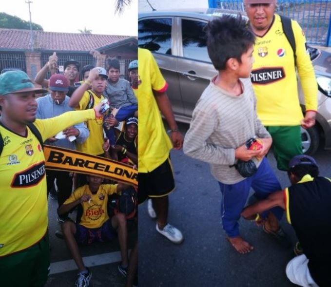 Noble gesto de hinchas ecuatorianos en Luque