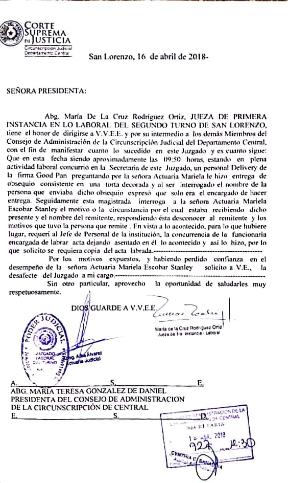 Echada por recibir una torta