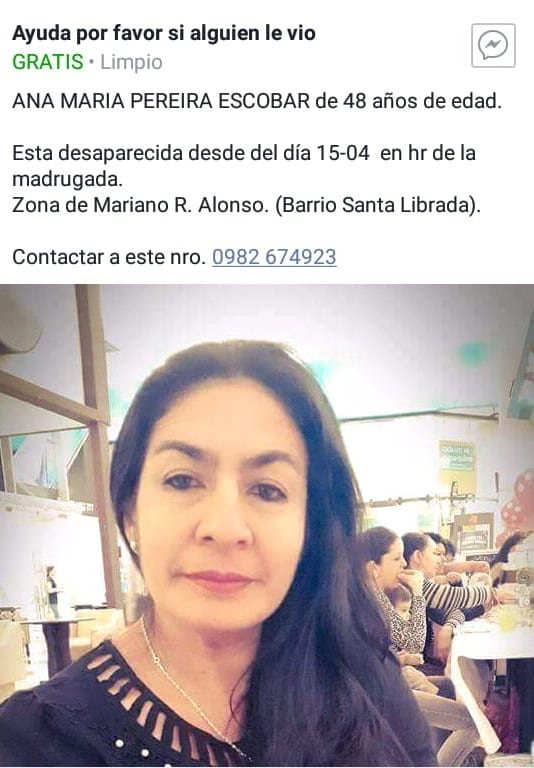 Buscan a mujer desaparecida desde el lunes